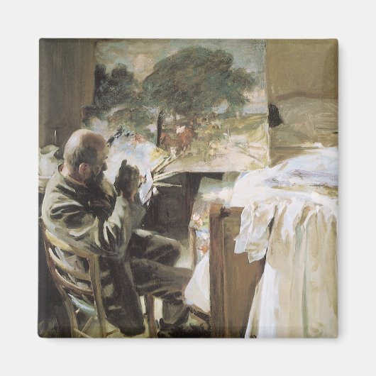 Kunstenaar in Zijn Studio door John Singer Sargent Magneet (Voorkant)