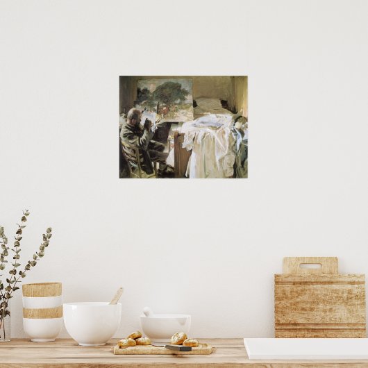 Kunstenaar in Zijn Studio door John Singer Sargent Poster (Keuken)