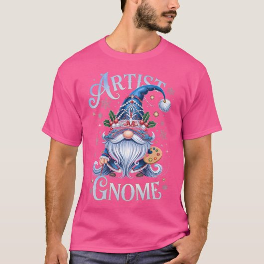 Kunstenaar Kabouter Kerst Feestelijk Creatieve Mag T-shirt (Voorkant)
