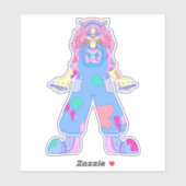 Kunstenaar Kat Sticker (Vel)