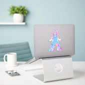 Kunstenaar Kat Sticker (Laptop op bureau)