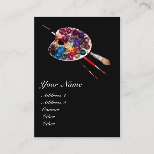 KUNSTENAAR KLEUR PALET / Schilder, Fine Art Materi Visitekaartje (Voorkant)