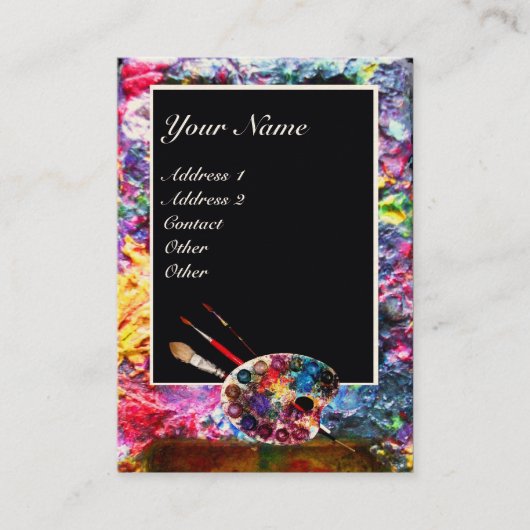 KUNSTENAAR KLEUR PALET Schilder, Fine Art Material Visitekaartje (Voorkant)