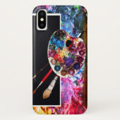 KUNSTENAAR KLEURENPALET, EN PENSELEN Zwart Case-Mate iPhone Case (Achterkant)