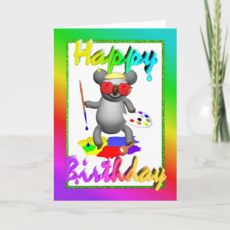 Kunstenaar Koala Birthday Kaart