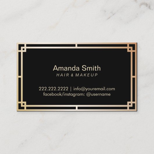 Kunstenaar maken en haar-lijst Modern Gold Art Dec Visitekaartje (Achterkant)