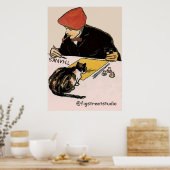 Kunstenaar met Kat, geef tekst uit Poster (Keuken)