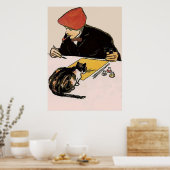 Kunstenaar met kat poster (Keuken)