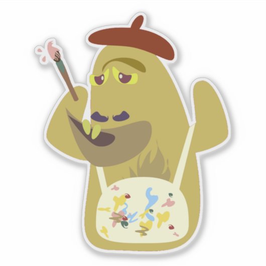 Kunstenaar Monster Fun Character Cartoon Art Desig Sticker (Voorkant)