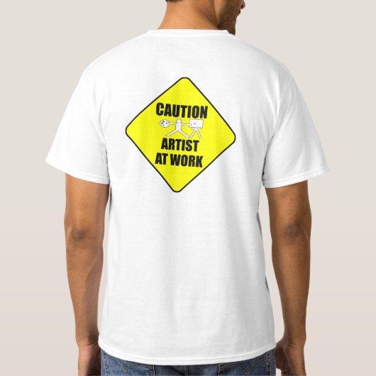 kunstenaar op werkbord t-shirt (Achterkant)