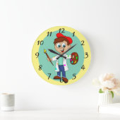 Kunstenaar, palet en schilderpenseel grote klok (Huis)