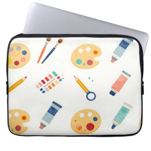 Kunstenaar Schilder Gereedschap Patroon Mooie Wate Laptop Sleeve
