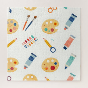Kunstenaar Schilder Gereedschap Patroon Mooie Wate Legpuzzel