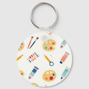 Kunstenaar Schilder Gereedschap Patroon Mooie Wate Sleutelhanger