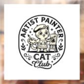 Kunstenaar Schilder Kat Grappige Kat Grafisch - Ku Raamsticker (Vel 2)