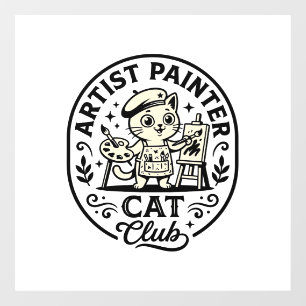 Kunstenaar Schilder Kat Grappige Kat Grafisch - Ku Raamsticker