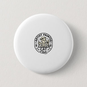 Kunstenaar Schilder Kat Grappige Kat Grafisch - Ku Ronde Button 5,7 Cm