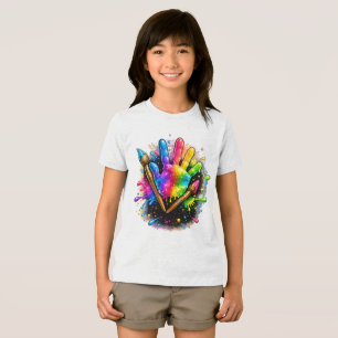 Kunstenaar Schilder Kleurrijk Schilderij Tri-Blend Shirt