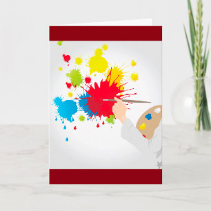 Kunstenaar schildert Wenskaarten Kaart