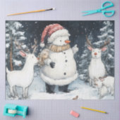 Kunstenaar Snowman Forest Illustratie Kerstmis Tissuepapier (Craft)