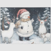 Kunstenaar Snowman Forest Illustratie Kerstmis Tissuepapier (Voorkant)
