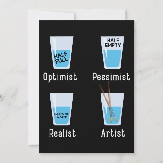 Kunstenaar speelt schimmelaar kunstenaars bedankkaart (Voorkant)