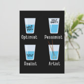 Kunstenaar speelt schimmelaar kunstenaars bedankkaart (Staand voorkant)