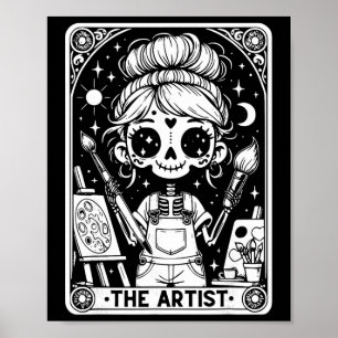 Kunstenaar Tarotkaart Skelet Schilder Kunstleraar Poster