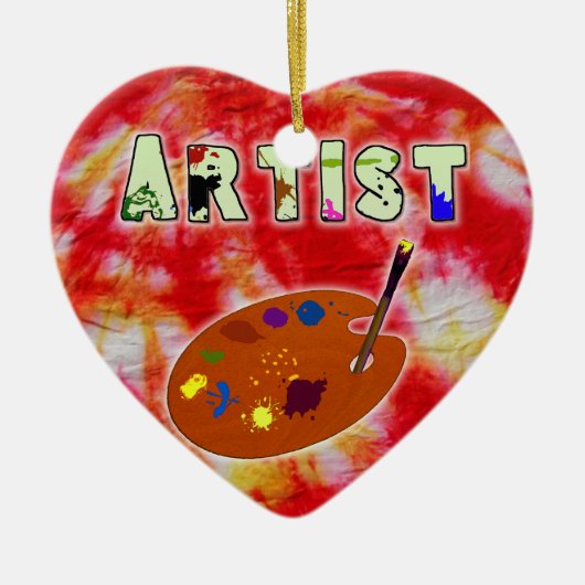 Kunstenaar Tie Dye Ornament (Voorkant)