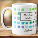 Kunstenaar van de waterverf verf geen Groene Douan Koffiemok<br><div class="desc">Deze mok wordt versierd met een patroon van de waterverf van kleurensteekproeven in turquoise, blauw, en groen. Het zegt niet Verf Water en kan met een naam of een monogram worden gepersonaliseerd. Ideaal voor een kunstenaar of iemand die van schilderen houdt. Omdat wij ons kunstwerk creëer, zult u dit nauwkeurige...</div>