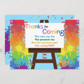 Kunstenaar Verjaardagsfeest Dank u kaart (Voorkant / Achterkant)