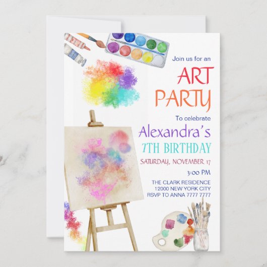 Kunstenaar Verjaardagsfeest Kaart (Voorkant)