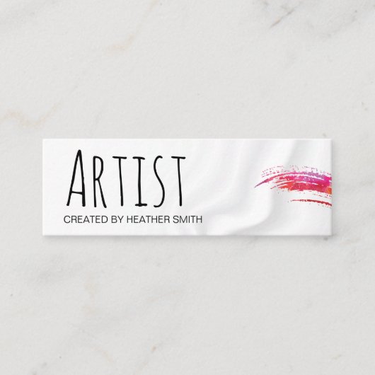 Kunstenaar/Waterverf geborsteld | Silky Drapery Mini Visitekaartje (Voorkant)