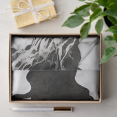 Kunstenaar Zwart Wit Abstract Marmeren Textuur 1b Tissuepapier (Geschenk)