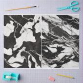 Kunstenaar Zwart Wit Abstract Marmeren Textuur 1b Tissuepapier (Craft)