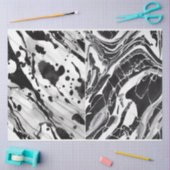 Kunstenaar Zwart Wit Abstract Marmeren Textuur 1d Tissuepapier (Craft)