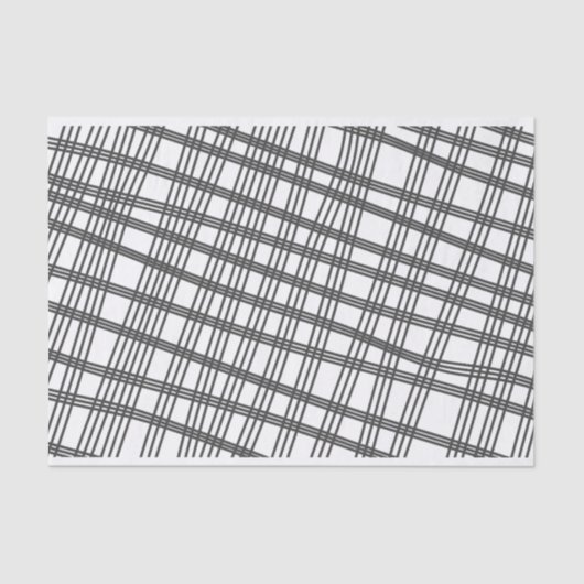 Kunstenaar Zwart Wit Groot Golvend Raster Patroon  Tissuepapier (Voorkant)
