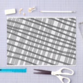 Kunstenaar Zwart Wit Groot Golvend Raster Patroon  Tissuepapier (Craft)