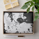 Kunstenaar Zwart Wit Verf Splatter Grunge Textuur Tissuepapier (Geschenk)