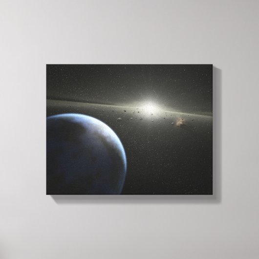 Kunstenaars concept van een astroïde gordel Foto Canvas Afdruk (Voorkant)