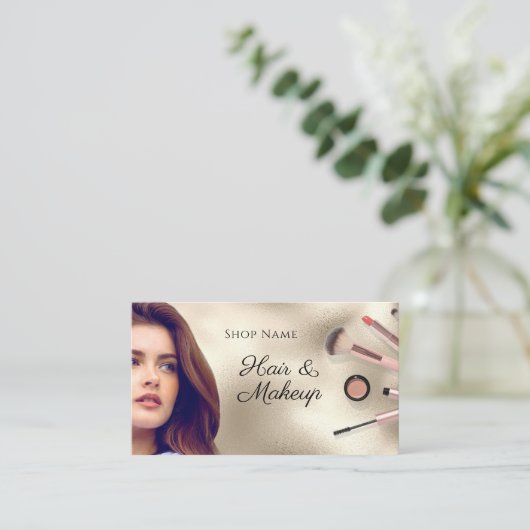 Kunstenaars, foto's, gouden Visitekaartje (Staand voorkant)