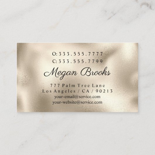 Kunstenaars, foto's, gouden Visitekaartje (Achterkant)