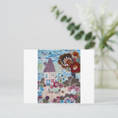 Kunstenaars maken kunst op een briefkaart (Escape) (Staand voorkant)