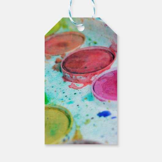 Kunstenaars met meerkleurige Waterverf verf palet Cadeaulabel (Achterkant)