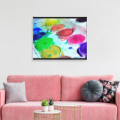 Kunstenaars met meerkleurige Waterverf verf palet Canvas Afdruk (Insitu (Woonkamer))