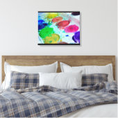 Kunstenaars met meerkleurige Waterverf verf palet Canvas Afdruk (Insitu (Slaapkamer))