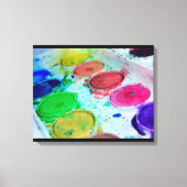 Kunstenaars met meerkleurige Waterverf verf palet Canvas Afdruk (Voorkant)