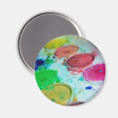 Kunstenaars met meerkleurige Waterverf verf palet Magneet (Voorkant / Achterkant)