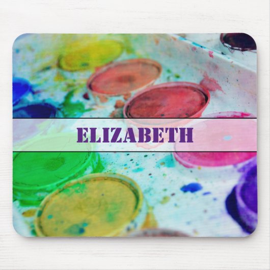 Kunstenaars met meerkleurige Waterverf verf palet Muismat (Voorkant)