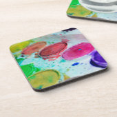 Kunstenaars met meerkleurige Waterverf verf palet Onderzetter (Linkerzijde)